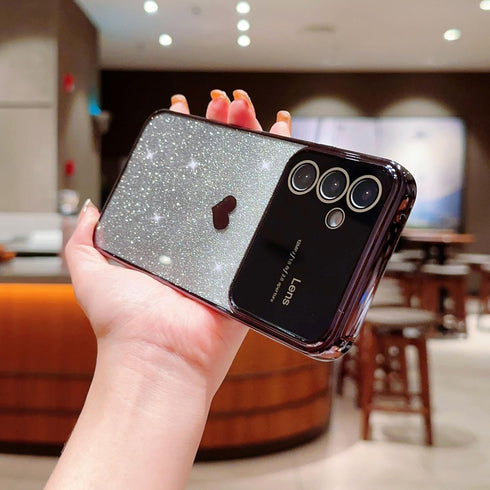 phylla Gradient Bling Glitter Heart Case for Samsung Galaxy A25 5G, Slim Clear Shockproof Bumper