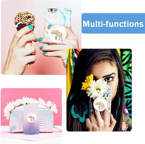 WLLhxyx 360 4 Pack Universal Collapsible Phone Grip & Stand Holder - Rotating Foldable Sticker Mount for iPhone Android