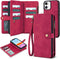 TwoHead for iPhone 11 Wallet Case with Card Holder & Detachable Magnetic Phone