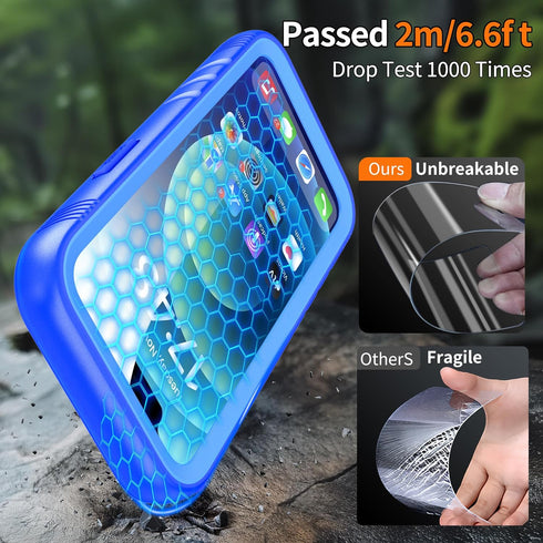 Cozycase Waterproof Case for iPhone 12 Pro Max - Full Body Rugged Dustproof Shockproof Cover with Built-in Screen