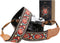 Padwa Lifestyle Red Vintage Embroidered Camera Strap, 2" Wide Cowhide, Adjustable for DSLR Cameras