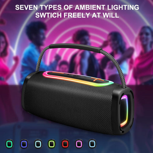 Donerton 5.4 6000mAh 36H IPX7 Bluetooth Speakers, Portable Wireless Speaker, Playtime, White Elephant Gifts for Adults