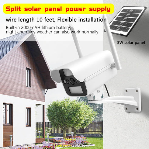 Fake Camera with Motion Sensor Light & Doorbell, Dummy Security Camera as Solar Street Light for Outdoor Monitoring
