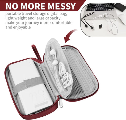 Portable Waterproof Travel Cable Organizer Bag Pouch for Electronic Accessories, Charger, Phone, Hard Drive, SD Card -