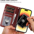 Bocasal 15 6.1 Inch for iPhone Wallet Case Compatible with MagSafe Wireless Charging, RFID Blocking Magnetic Leather