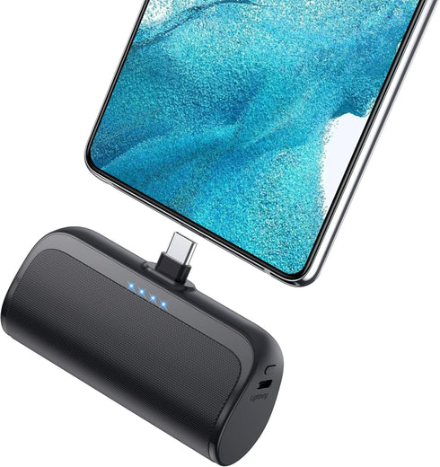 Mini Portable Charger 5200mAh, PD Fast Charging USB C Power Bank, Portable Phone Charger for Android, Compatible with