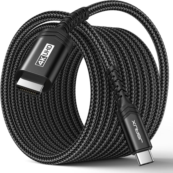 JSAUX USB C to HDMI Cable 15ft, 4K@60Hz USB 3.1 Type-C to HDMI 2.0 Cord, Compatible with iPhone 16 and MacBook