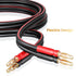 GearIT 14 AWG Speaker Cable Wire with Banana Plugs - 2 Pack, 9.9 Feet - 14Ga Gauge Banana Wire for Bi-Wire Bi-Amp HiFi