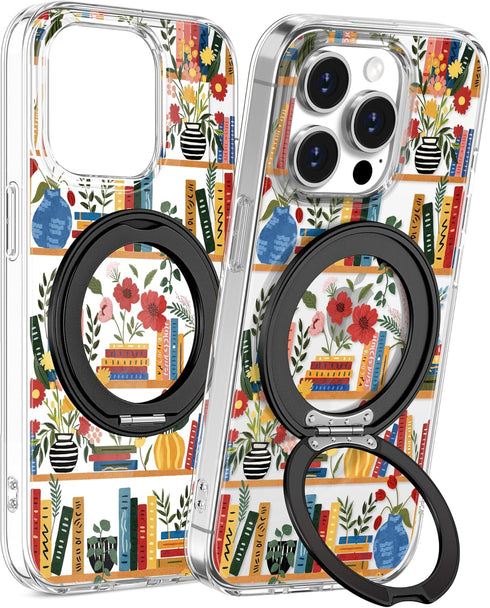 Loheckle for iPhone 15 Pro Max Case with Stand- Compatible with MagSafe Women