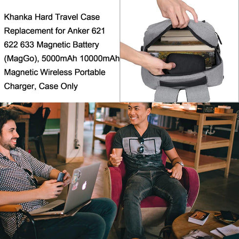 Khanka Hard Travel Case for Anker 621 622 633 Magnetic Battery, 5000mAh 10000mAh Charger, Case Only (Black)