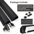 Cable Management Under Desk, Black (31.5in J Channel, 2x15.7in) - Self Adhesive Cable Raceways, Easy Install