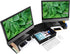 Dual Monitor Stand Riser with Drawer & Metal Leg, Large Computer Monitor Riser for 2 Monitors, Desktop Organizer