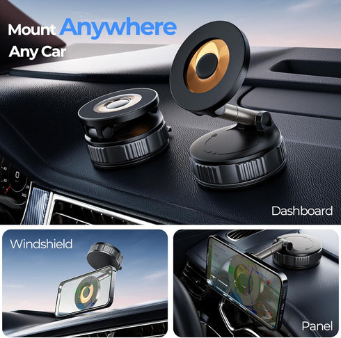 Xuysi 360 Vacuum Magnetic Suction Phone Holder, Adjustable Suction Cup Phone Mount for Car/Gym/Mirror/Shower