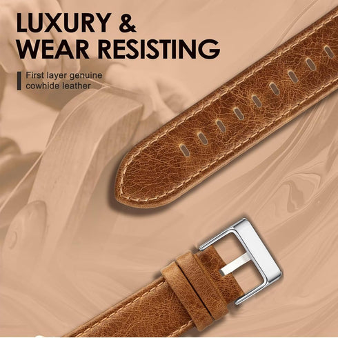 Lamshaw ID208 Plus Smart Watch Bands, Leather Silicone Replacement Strap Compatible with 1.8 Inches Smartwatch