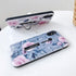 Compatible with iPhone 11 Pro Max Case, Finger Grip, 3D Embossed Pink Flowers Gray Shell Design, Rugged Shockproof Case