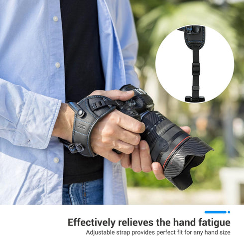 JJC Deluxe Microfiber Hand Strap, Padded Camera Holder Wrist Strap for Canon Nikon Sony Fujifilm Olympus DSLR