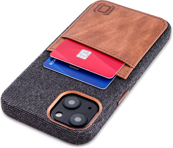 Dockem Fabric Card Case for iPhone 13 with Built-in Metal Plate for Magnetic