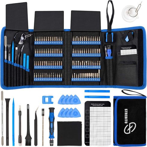 STREBITO 142-Piece Electronics Precision Screwdriver Sets with 120 Bits Magnetic Repair Tool Kit for iPhone, MacBook,