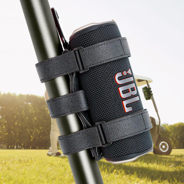 Portable Speaker Mount for Wireless Bluetooth Speakers, Waterproof Adjustable Strap, Fits UTV Golf Cart Bike