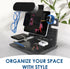 BARVA Gifts for Men Dad Birthday Ideas Wood Docking Station, 2 Phone Nightstand Organizer Table Charging Dock