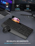 Wireless Keyboard and Mouse Combo - Trueque Ergonomic Full-Sized Keyboard with Wrist Rest, Phone Holder, Silent 2.4GHz