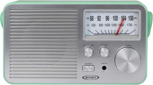 JENSEN MR-750-GR MR-750 Portable AM/FM Radio (Green)