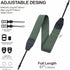 Padwa Lifestyle Dark Green Camera Strap, 2" Wide Cotton Woven Genuine Leather Head, Complimentary 2 Pcs Quick Release