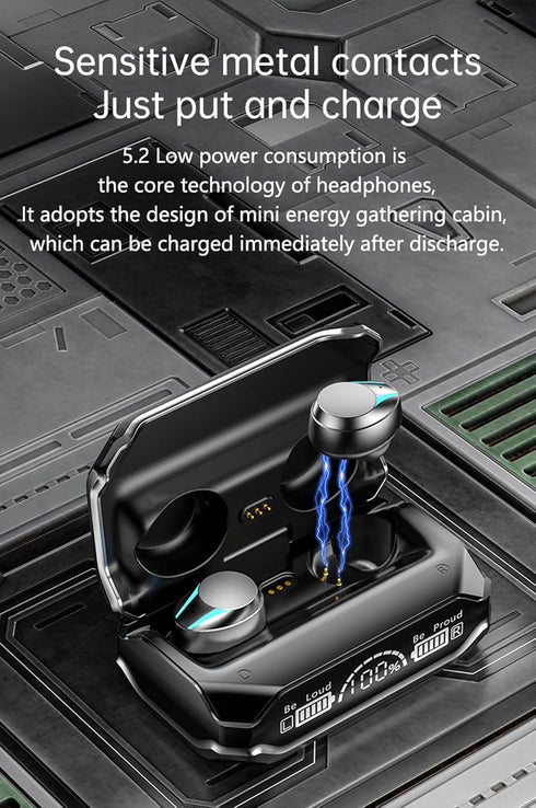 True Wireless Earbuds Model 33, 2024 Bluetooth 5.3 Headphones, Waterproof Touch Control, Built-in Mic, IP7 Earphones