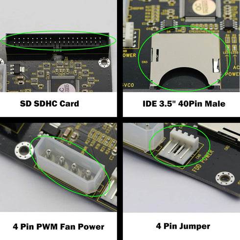 GINTOOYUN SD SDHC SDXC MMC to 3.5" 40Pin Male IDE Adapter for SD Memory Card to IDE Hard Disk Drive