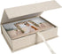 Linen Photo Storage Box 4x6, Beige Memory Box for Photos, Pictures, Certificates, Scrapbooking Supplies, Keepsakes,