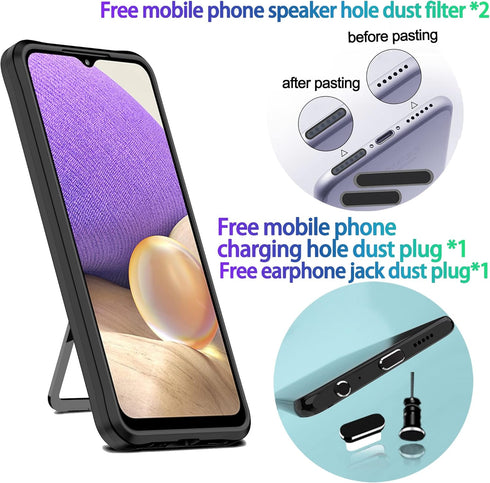 LMDAMZ Heavy Duty Military Grade Shockproof Kickstand Case for Samsung Galaxy A52(5G) (Blue), Double Protection (TPU+PC)