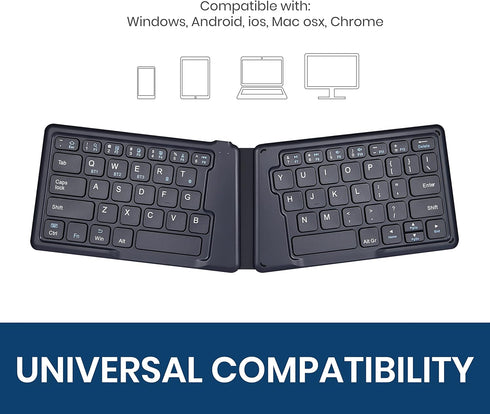Perixx PERIBOARD-805E US Wireless Foldable Ergonomic Bluetooth Keyboard, Ultra-Thin X Type Keys for iOS, Android,