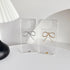 Simple 3D Bow Clear Soft Phone Case Compatible with iPhone (Gold, iPhone 15)