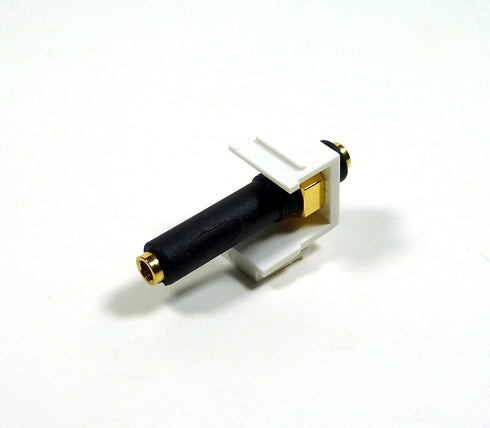 3.5mm Keystone Snap-in Stereo Jack, White Female Modular Coupler for Wall Plate