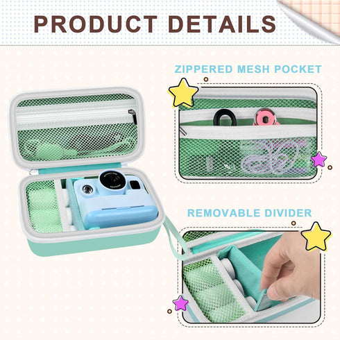 Case Compatible with DYLANTO for Instant Print Camera Accessories Organizer (Box Only) - Mint