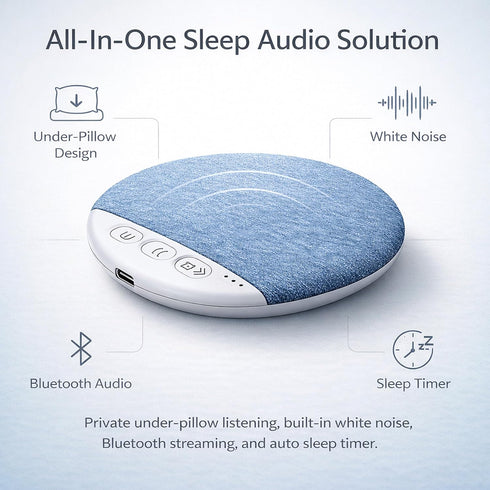 Generic S1 Bluetooth Pillow Speaker for Sleeping - Ultra Thin Pillow Speaker Bluetooth, Mini Portable White Noise Timer