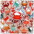 Jukome Crab Stickers |50Pcs Crab Waterproof Vinyl Decals for Water Bottles Laptop Luggage