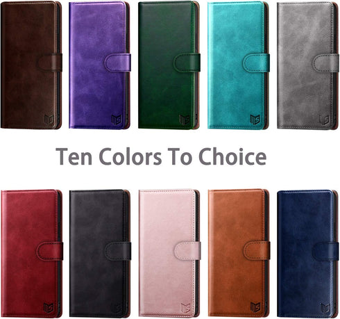 SUANPOT RFID Blocking Wallet Case for iPhone 7/8/SE2/SE 3rd 2020/2022, Flip Book PU Leather Cover for Apple iPhone SE3