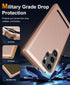 Samsung Galaxy S24 Ultra Slim Fit Case with Kickstand, Shockproof Military Grade, 6.8", Rose Gold