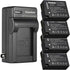 Kastar 4-Pack Battery and AC Wall Charger for Leica BP-DC12 Battery, BC-DC12 Charger, V-Lux 4, V-Lux 5, Q Camera