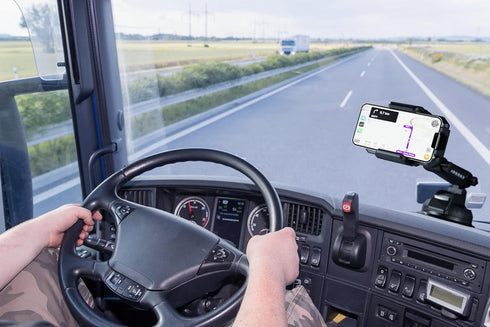 Heavy Duty Truck Phone Holder Mount for Dashboard Windshield, 10.3 Inch Arm, Compatible with iPhone & Samsung