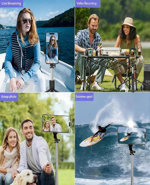 MOLEKSDAL &67-inch 360 Tripod Telescopic Selfie StickFeatures Wireless Remote Control and Rotation, Ideal for Travel