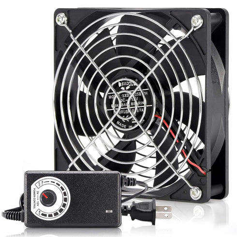 120mm 110V 115V 120V AC Powered Fan with Speed Controller DC 3V