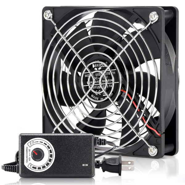 120mm 110V 115V 120V AC Powered Fan with Speed Controller DC 3V