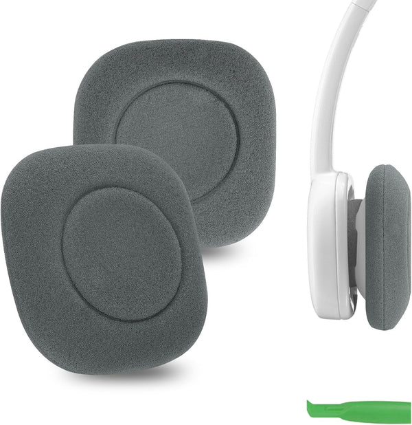 Geekria QuickFit Foam Ear Pads Replacement for Logitech H150 H151 H130 H250 Headphones, Grey Earpads