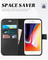 TUCCH Wallet Case for iPhone 8 Plus/iPhone 7 Plus, PU Leather Flip Cover with Card Slot, Black