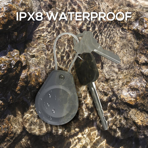 Waterproof AirTag Keychain Holder - 4 Pack, Ultra Durable Lock Case with Wire Cable, Compatible with Apple AirTags,