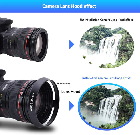 39mm Camera Lens Hood Compatible with All Brands Lenses with 39mm Filter Thread, Made of CNC Aluminum
