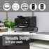 Set 2, Mind Reader Monitor Stand, Ventilated Laptop Riser, Desktop Organizer, Metal, of Black