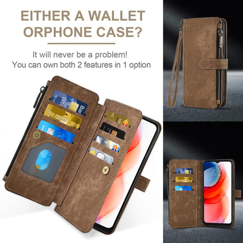 Asuwish Phone Case for Moto G Play 2021, Wallet Cover with Tempered Glass Screen Protector, Leather Flip Credit Card